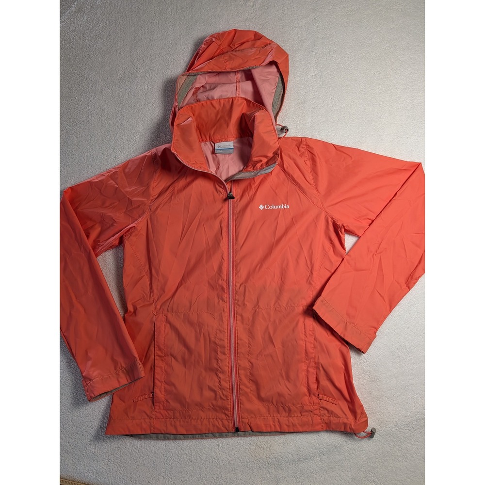 Columbia Switchback III Rain Jacket Coral Pink Hooded Windbreaker WL0127 Small